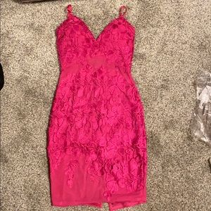 Fuchsia Fashion Nova midi dress